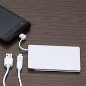 Power Bank Plástico Formato Cartão com indicador Led