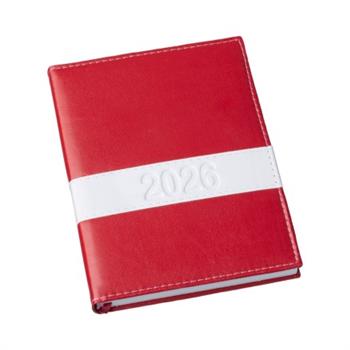 Agenda Diária 2026 Horizontal Vermelha - 136L