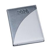 Agenda Diária 2026 Metalizada Grafite com Prata - 160L