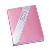Agenda Diária 2026 Metalizada Rosa com Prata - 185L