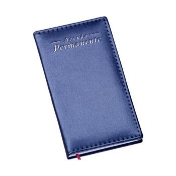 Agenda de Bolso Permanente Metalizada Lisa Azul - 258L