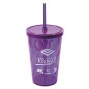Copo 550 ml Espiral com Tampa e Canudo