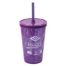 Copo 550 ml Espiral com Tampa e Canudo