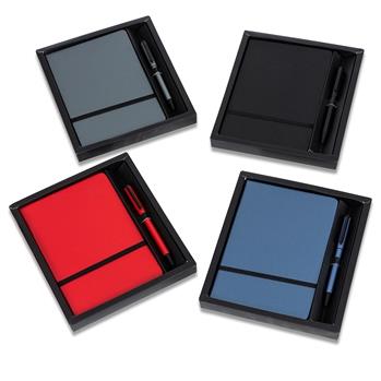 Kit Executivo com Caderneta tipo Moleskine e Caneta em Estojo de Papelão