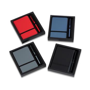 Kit Executivo com Caderneta tipo Moleskine e Caneta Touch