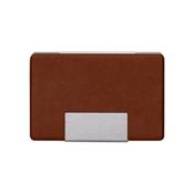 Porta Cartão em Couro Sintético Texturizado com Placa Metálica para Personalização