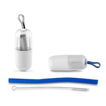 Kit Canudo de Silicone com Escova de Limpeza