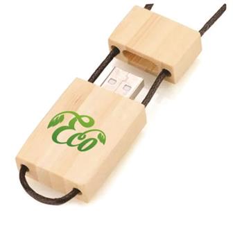 Pen Drive Ecológico Quadrado com Cordão - PDECC-4GB