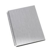 Caderno de Negócios Grande Capa Metalizada Prata - 302L