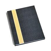 Caderno de Negócios Grande Capa Grafite com Faixa Ouro - 310L