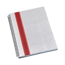 Caderno de Negócios Grande Capa Prata com Faixa Vermelha - 311L