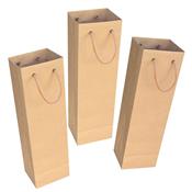 Sacola Para Garrafa Kraft Pardo Com Alça Em Papel Torcido - (INFORME MEDIDAS DA SACOLA NO CAMPO OBSERVAÇÃO) SGKPAC