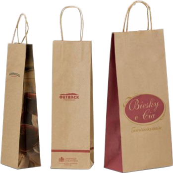 Sacola Kraft Pardo Com Alça Em Papel Torcido - (INFORME MEDIDAS DA SACOLA NO CAMPO OBSERVAÇÃO) SKPAP