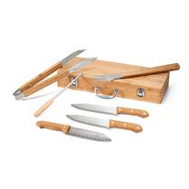 Kit Churrasco em Estojo de Bambu com 6 Peças - 93844