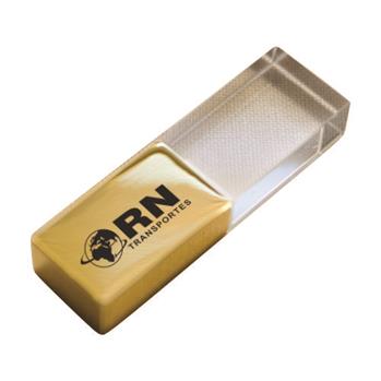 Pen Drive de Vidro Dourado - PDVDR-8GB