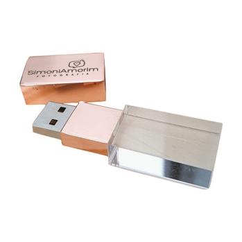 Pen Drive de Vidro Rose - PDVRS-64GB