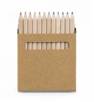 Caixa de cartão com 12 mini lápis de cor - 51747