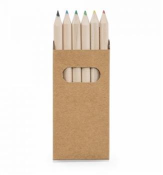 Caixa de cartão com 6 mini lápis de cor - 51750