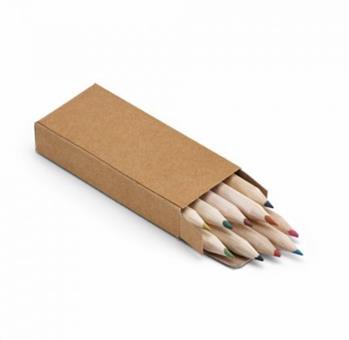 Caixa de cartão com 10 mini lápis de cor - 51931