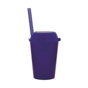 Copo 450 ml Boca Larga com Tampa Porta Snacks
