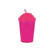 Copo 450 ml Boca Larga Com Tampa e Canudo Retrátil