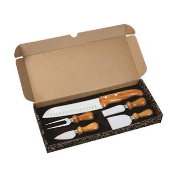 Kit Queijo e Faca Santoku 5 pçs