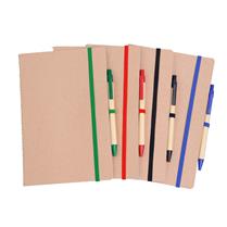 Bloco de Anotações Ecológico com Elástico e Caneta - CAD005