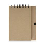 Bloco de Anotações em Couro com Porta Caneta