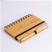 Caderno de Bambu com caneta