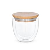 Copo de Vidro 250 ml com Tampa de Bambu - 94766
