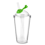 Copo Plástico com Tampa e Canudo 600 ml - CO8600