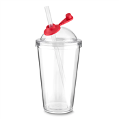 Copo Plástico com Tampa e Canudo 600 ml - CO8600