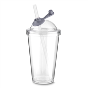 Copo Plástico com Tampa e Canudo 600 ml - CO8600