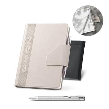 Agenda A5 em Couro com Caneta - 66197