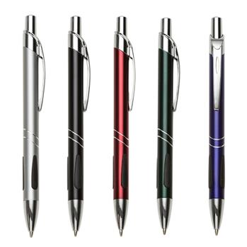 Caneta Metal com Detalhe Emborrachado Preto