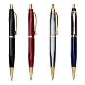 Caneta Metal Triangular Colorida e Detalhes Dourados