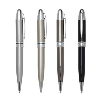 Canetas de Metal Inteiras Coloridas com Detalhes em Prata
