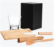 Kit Para Caipirinha Em Bambu Com Tábua E Socador - 5 Pçs