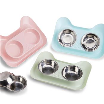 Tigela Dupla com Bandeja Inox para Pet - 03150