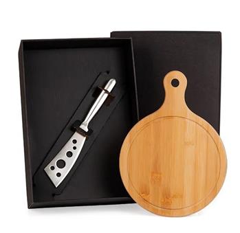 Kit Para Queijo Em Bambu e Inox Duas Peças - KT-90101