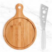 Kit Para Queijo Em Bambu e Inox Duas Peças - KT-90101