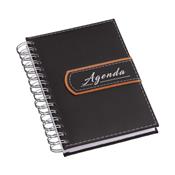 Agenda Diária 2026  Wire-o Luxo Preta com Detalhe Marrom - LG3575