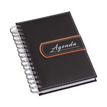 Agenda Diária 2026  Wire-o Luxo Preta com Detalhe Marrom - LG3575