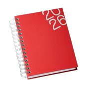 Agenda Diária 2026 Wire-o Capa Premium Vermelha com Ano - LG3459