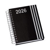Agenda Diária 2026 Wire-o Capa Premium com Faixa Preta com Ano - LG3461