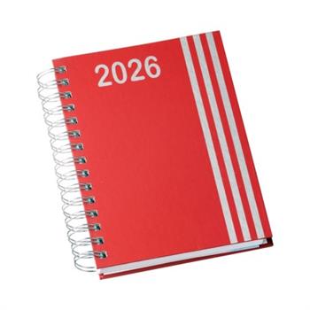Agenda Diária 2026 Wire-o Capa Premium com Faixa Vermelha com Ano - LG3464