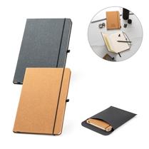 Caderno A5 com capa dura em couro reciclado - 53628