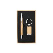 Kit Caneta e Chaveiro Bambu - 18835