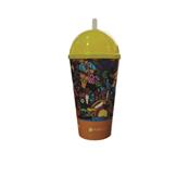 Copo 550 ml com Tampa Bola e Canudo em Mold Label