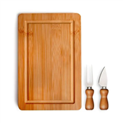 Conjunto Para Queijo Em Bambu/Inox com 3 Peças - PD-47023